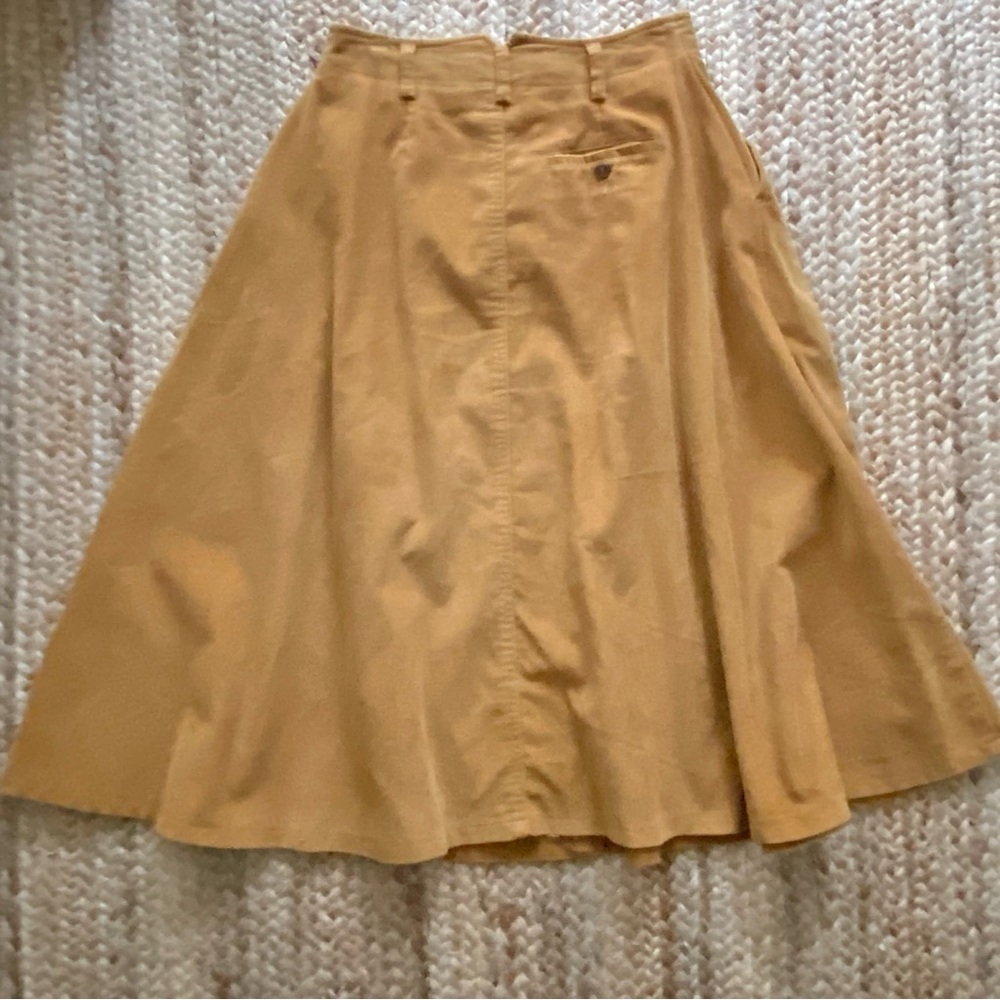 Liz Claiborne 100% Cotton Vintage Corduroy Mustard A-Line Skirt 28” waist - Picture 5 of 7